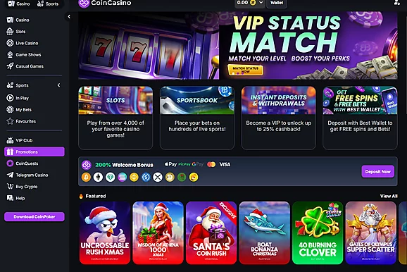 Reseña de CoinCasino: Juegos de Casino y Apuestas Deportivas con Crypto