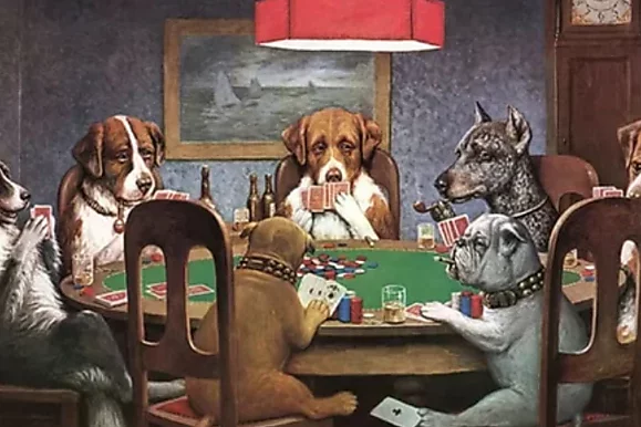 Todo lo que necesitas saber sobre la serie de cuadros “Dogs Play Poker”